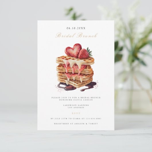 Elegante bruids brunch bruids douche uitnodiging informatiekaartje (Staand voorkant)