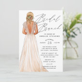 Elegante bruids brunch uitnodiging (Staand voorkant)