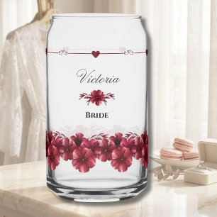 Elegante Bruids Cadeau Herfst Burgundy Bruiloft Blikvorm Glas