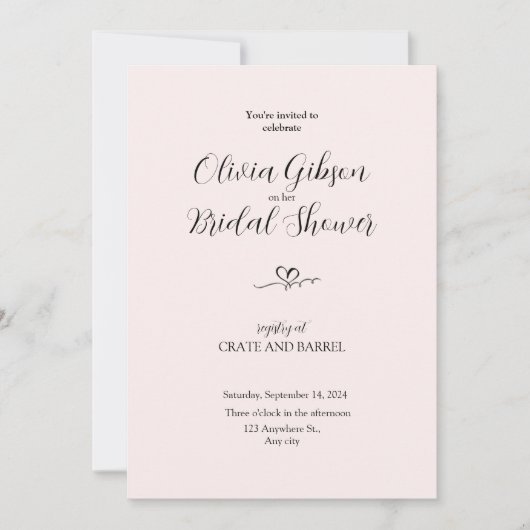 Elegante bruids doucheuitnodiging Kaarten (Voorkant)