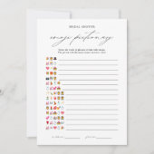 Elegante bruids Emoji Pictionary Game Kaart (Voorkant)