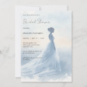 Elegante Bruids Silhouet Bruidsfeest Kaart (Voorkant)