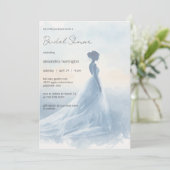 Elegante Bruids Silhouet Bruidsfeest Kaart (Staand voorkant)