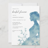 Elegante Bruids Silhouet Bruidsuitnodiging Kaart (Voorkant)