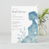 Elegante Bruids Silhouet Bruidsuitnodiging Kaart (Staand voorkant)