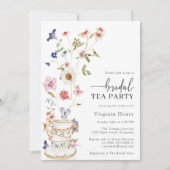 Elegante bruids thee bloemenuitnodiging kaart (Voorkant)