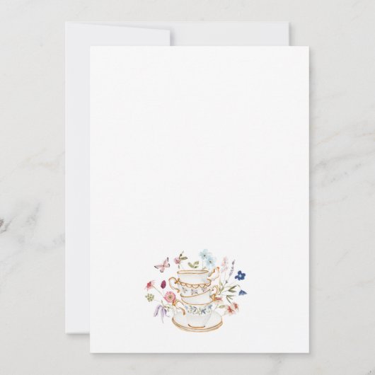 Elegante bruids thee bloemenuitnodiging kaart (Achterkant)