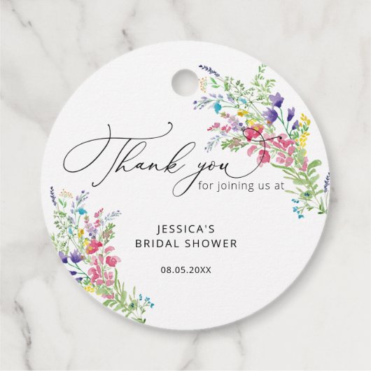 Elegante Bruidsbloemen Bruiloft Favoren Labels (Achterkant)