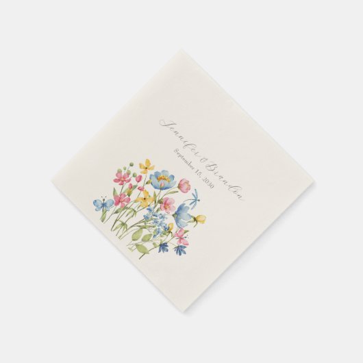 Elegante Bruidsbloemen Bruiloft Servet (Hoek)