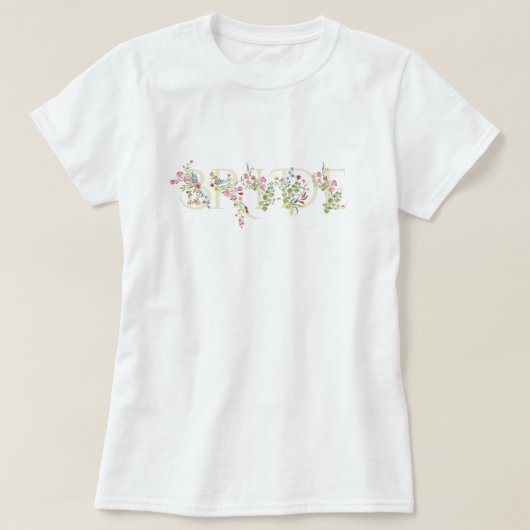 Elegante bruidsbloemen lente BRUID Bruidsfeest T-shirt (Design voorkant)