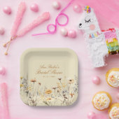 Elegante Bruidsboeket Bruiloft Bruidsshower Papieren Bordje (Feest)