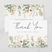 Elegante Bruidsboeket Bruiloft Feest Bedankkaart (Voorkant / Achterkant)