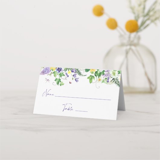 Elegante Bruidsboeket Bruiloft Plaatskaartje (Voorkant)