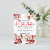 Elegante Bruidsboeket Bruiloft Uitnodiging (Staand voorkant)