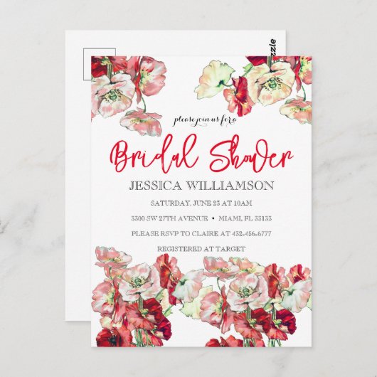 Elegante Bruidsboeket Bruiloft Uitnodiging (Voorkant / Achterkant)