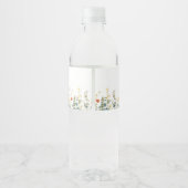 Elegante Bruidsboeket Bruiloftfeest Waterfles Etiket (Achterkant)