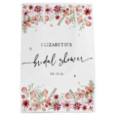 Elegante Bruidsboeket Bruiloftsshower Medium Cadeauzakje (Achterkant)