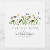 Elegante bruidsbruiloft met wilde bloemen wijn etiket (Enkel label)