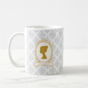 Elegante bruidsdouche in blauwe en gouden tinten u koffiemok