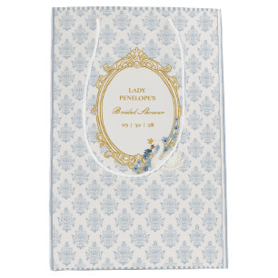 Elegante bruidsdouche in blauwe en gouden tinten u medium cadeauzakje