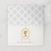 Elegante bruidsdouche in blauwe en gouden tinten u plaatskaartje (Buitenkant ongevouwen)