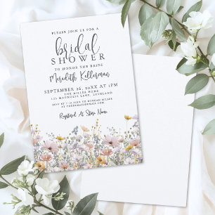 Elegante Bruidsdouche met Wilde Bloemen Kaart