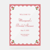 Elegante bruidsdouche stoffige roze welkomstbord acryl bord (Voorkant)