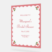 Elegante bruidsdouche stoffige roze welkomstbord acryl bord (Hoek)