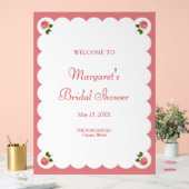 Elegante bruidsdouche stoffige roze welkomstbord acryl bord (Huwelijk)