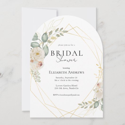 Elegante bruidsfeest Boho uitnodiging (Voorkant)