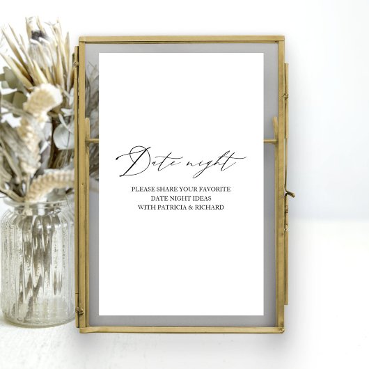 Elegante bruidsfeest datum nacht jar bord poster