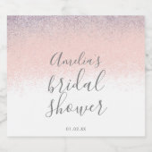 Elegante bruidsfeest Faux Ombré Glitter Roze   Likeurfles Etiket (Enkel label)