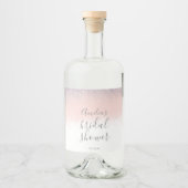 Elegante bruidsfeest Faux Ombré Glitter Roze   Likeurfles Etiket (Voorkant)