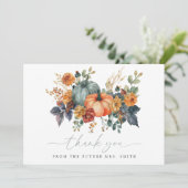 Elegante Bruidsfeest in de herfst Bedankkaart (Staand voorkant)