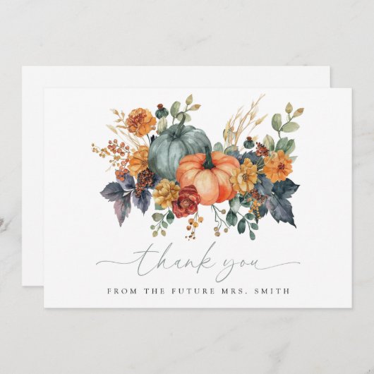 Elegante Bruidsfeest in de herfst Bedankkaart (Voorkant / Achterkant)
