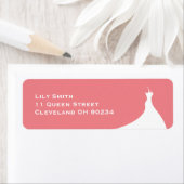 Elegante bruidsfeest koraal label (Insitu)