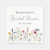 Elegante bruidsfeest met weide vol wilde bloemen servet (Voorkant)