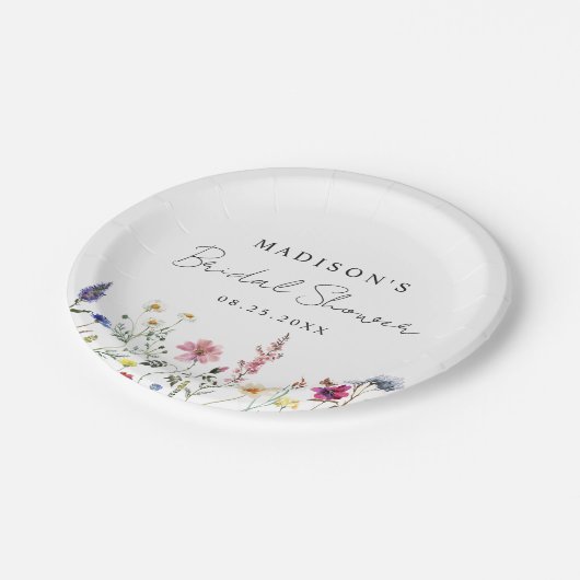 Elegante bruidsfeest met wilde bloemenweide papieren bordje (Gekanteld)