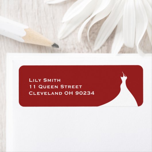 Elegante bruidsfeest rode label (Insitu)