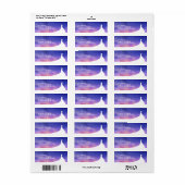 Elegante bruidsfeest waterverf Label paars (Full Sheet)