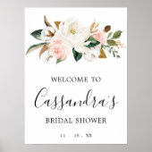 Elegante bruidsfeest welkomstposter, welkomstbord poster (Voorkant)