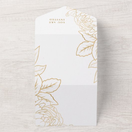 Elegante bruidsjurk bruidsfeest all in one uitnodiging (Buitenkant)