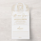 Elegante bruidsjurk bruidsfeest all in one uitnodiging (Binnen)