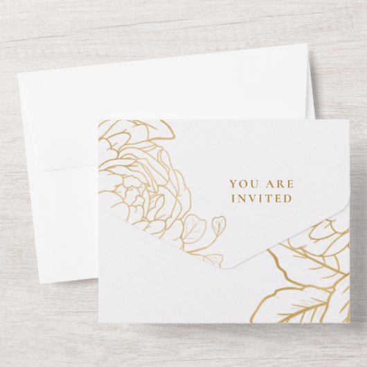 Elegante bruidsjurk bruidsfeest all in one uitnodiging (Achterkant)