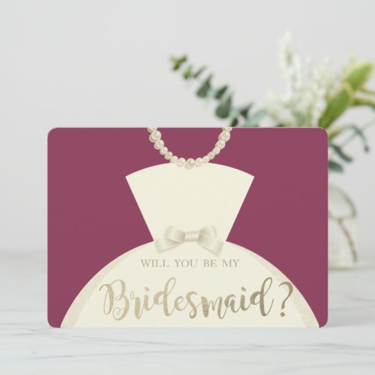 Elegante, bruidsjurk bruidsmeisje kaart (Staand voorkant)