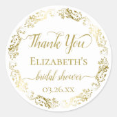 Elegante bruidsjurk bruiloft bedankt stickers met  (Voorkant)