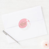 Elegante bruidsjurk roze rood ronde sticker (Envelop)