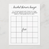 Elegante bruidsjurk shower bingokaart spel postkaa uitnodiging briefkaart (Voorkant)