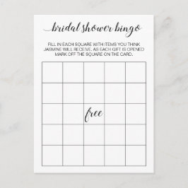 Elegante bruidsjurk shower bingokaart spel postkaa uitnodiging briefkaart