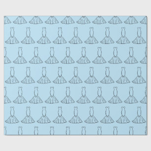 Elegante bruidsjurken Blauwe naadloze huwelijkscad Cadeaupapier